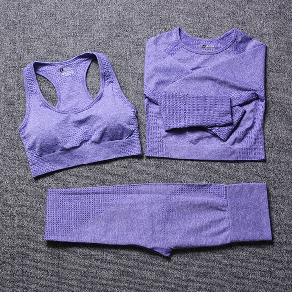 Purple 3 Piece Fitness Set